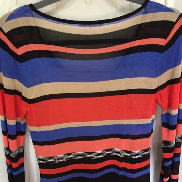 Trina Turk Multicolor Striped Long Sleeve Dress - Picture 13 of 16